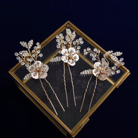 Gorgeous Bridal Hair Barrette Leaves Hairbands Rhinestone Hair Sticks Wedding Hair Accessories D2316