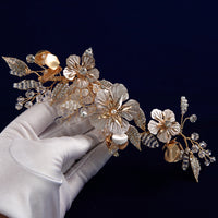 Gorgeous Bridal Hair Barrette Leaves Hairbands Rhinestone Hair Sticks Wedding Hair Accessories D2316