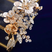 Gorgeous Bridal Hair Barrette Leaves Hairbands Rhinestone Hair Sticks Wedding Hair Accessories D2316