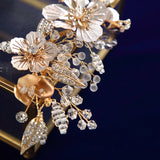 Gorgeous Bridal Hair Barrette Leaves Hairbands Rhinestone Hair Sticks Wedding Hair Accessories D2316