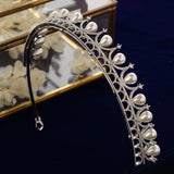 Bridal Pearls & Zircon Crystal Hairbands Silver Tiara Crown