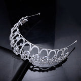 Fantanstic CZ Zircon Crystal Silver Wedding Crowns Tiaras Headpieces