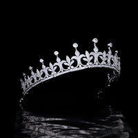 CZ Zircon Brides Crowns Tiaras Silver Princess Crystal Bridal Hairbands