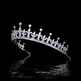 CZ Zircon Brides Crowns Tiaras Silver Princess Crystal Bridal Hairbands