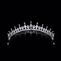 CZ Zircon Brides Crowns Tiaras Silver Princess Crystal Bridal Hairbands