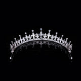 CZ Zircon Brides Crowns Tiaras Silver Princess Crystal Bridal Hairbands