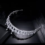 CZ Zircon Brides Crowns Tiaras Silver Princess Crystal Bridal Hairbands