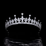 CZ Zircon Brides Crowns Tiaras Silver Princess Crystal Bridal Hairbands