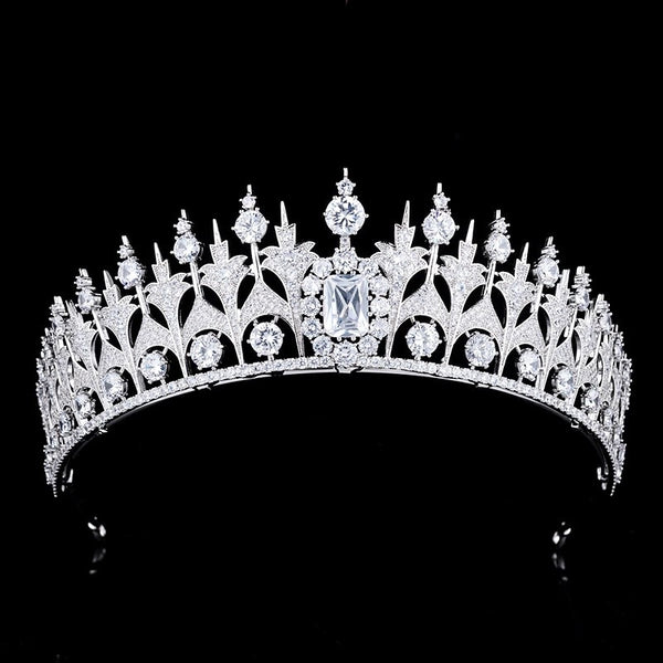 Oversize Royal Princess Full Cubic Zircon Wedding Tiaras Crowns Crystal Brides Headpieces Evening Hair Jewelry HT020369s