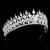 Oversize Royal Princess Full Cubic Zircon Wedding Tiaras Crowns Crystal Brides Headpieces Evening Hair Jewelry HT020369s