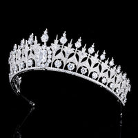 Oversize Royal Princess Full Cubic Zircon Wedding Tiaras Crowns Crystal Brides Headpieces Evening Hair Jewelry HT020369s