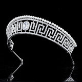 Pearls & Cubic Zircon Princess Wedding Tiaras Crowns Crystal Brides Headpieces Evening Hair Jewelry HT020371