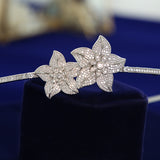 Fashion Flower Plated Cubic Zircon Brides Tiaras Headbands Wedding Headpieces Hair Accessories HT020383