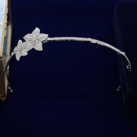 Fashion Flower Plated Cubic Zircon Brides Tiaras Headbands Wedding Headpieces Hair Accessories HT020383