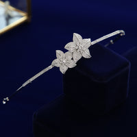 Fashion Flower Plated Cubic Zircon Brides Tiaras Headbands Wedding Headpieces Hair Accessories HT020383