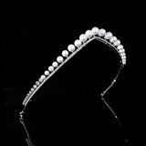 Simple Silver Wedding Crowns Tiaras for Brides Zircon Crystal Bridal Headbands