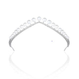 Simple Silver Wedding Crowns Tiaras for Brides Zircon Crystal Bridal Headbands