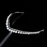 Simple Silver Wedding Crowns Tiaras for Brides Zircon Crystal Bridal Headbands