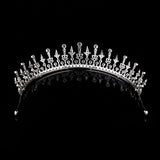 Royal Silver Wedding Crowns Tiaras for Brides Zircon Crystal Bridal Headbands