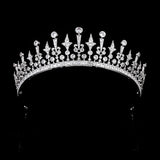 Royal Silver Wedding Crowns Tiaras for Brides Zircon Crystal Bridal Headbands