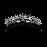 Royal Princess Silver Wedding Crowns Tiaras for Brides Zircon Crystal Bridal Headbands