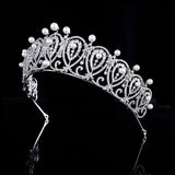 Royal Princess Silver Wedding Crowns Tiaras for Brides Zircon Crystal Bridal Headbands