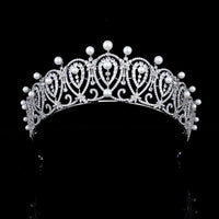 Royal Princess Silver Wedding Crowns Tiaras for Brides Zircon Crystal Bridal Headbands