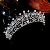 Royal Princess Silver Wedding Crowns Tiaras for Brides Zircon Crystal Bridal Headbands