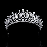 Royal Princess Silver Wedding Crowns Tiaras for Brides Zircon Crystal Bridal Headbands