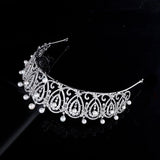 Royal Princess Silver Wedding Crowns Tiaras for Brides Zircon Crystal Bridal Headbands