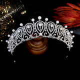 Royal Princess Silver Wedding Crowns Tiaras for Brides Zircon Crystal Bridal Headbands