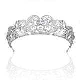 Princess Diana Full Zircon Tiaras Crown Silver Wedding Hair Accessories