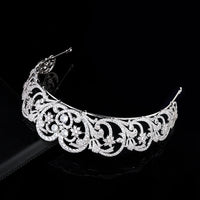 Princess Diana Full Zircon Tiaras Crown Silver Wedding Hair Accessories