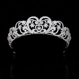 Princess Diana Full Zircon Tiaras Crown Silver Wedding Hair Accessories