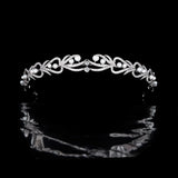 Fashion Pearls Bridal Cubic Zircon Crystal Silver Tiara Crown Wedding Headdress