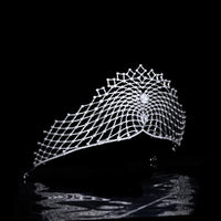 Gorgeous Bridal Cubic Zircon Crystal Silver Tiara Crown Wedding Headdress