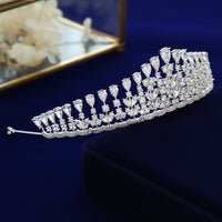 Elegant Royal Cubic Zircon Brides Crowns Tiaras Wedding Headpieces Hair Accessories HT19003