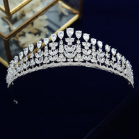 Elegant Royal Cubic Zircon Brides Crowns Tiaras Wedding Headpieces Hair Accessories HT19003