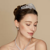 Elegant Royal Cubic Zircon Brides Crowns Tiaras Wedding Headpieces Hair Accessories HT19003