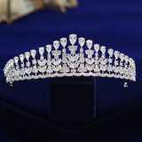 Elegant Royal Cubic Zircon Brides Crowns Tiaras Wedding Headpieces Hair Accessories HT19003