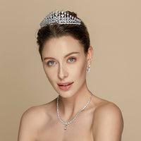 Elegant Royal Cubic Zircon Brides Crowns Tiaras Wedding Headpieces Hair Accessories HT19003