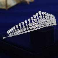 Elegant Royal Cubic Zircon Brides Crowns Tiaras Wedding Headpieces Hair Accessories HT19003