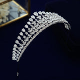 Elegant Royal Cubic Zircon Brides Crowns Tiaras Wedding Headpieces Hair Accessories HT19003