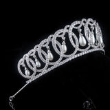 Princess Bridal Clear Zircon Crystal Hairbands Silver Tiara Crown Wedding Headdress