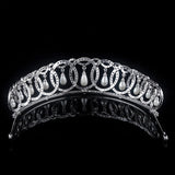 Princess Bridal Clear Zircon Crystal Hairbands Silver Tiara Crown Wedding Headdress