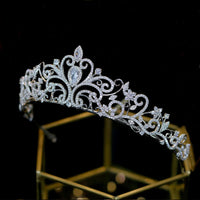 Gorgeou Cubic Zircon Brides Crowns Tiaras Wedding Headpieces Hair Accessories HT19011