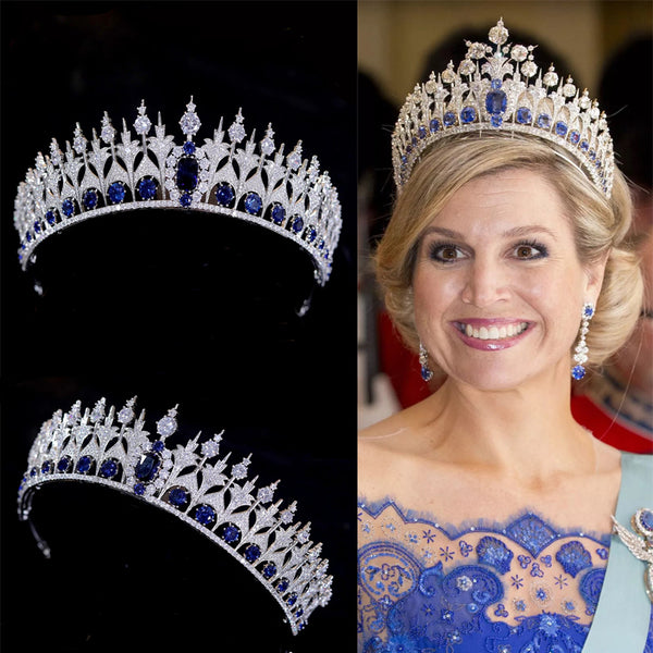 Silver Oversize Princess Zircon Bridal Tiaras Crowns Crystal Evening Headpieces Wedding Hair Accessory HT020369s