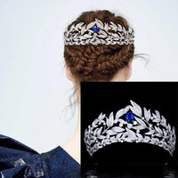 Gorgeous Blue Bridal Tiaras Hairbands Crystal Brides Headband