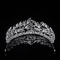 New Design Bridal Cubic Zircon Crystal Silver Tiara Crown Wedding Headdress