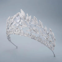 New Design Bridal Cubic Zircon Crystal Silver Tiara Crown Wedding Headdress